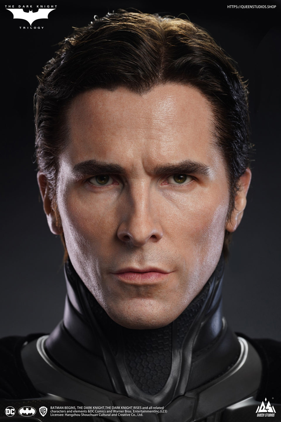 Queen Studios TDK Batman (Christian Bale + Cowl Head Sculpt) (Deluxe Edition) 1/1 Bust + Life-size Statue