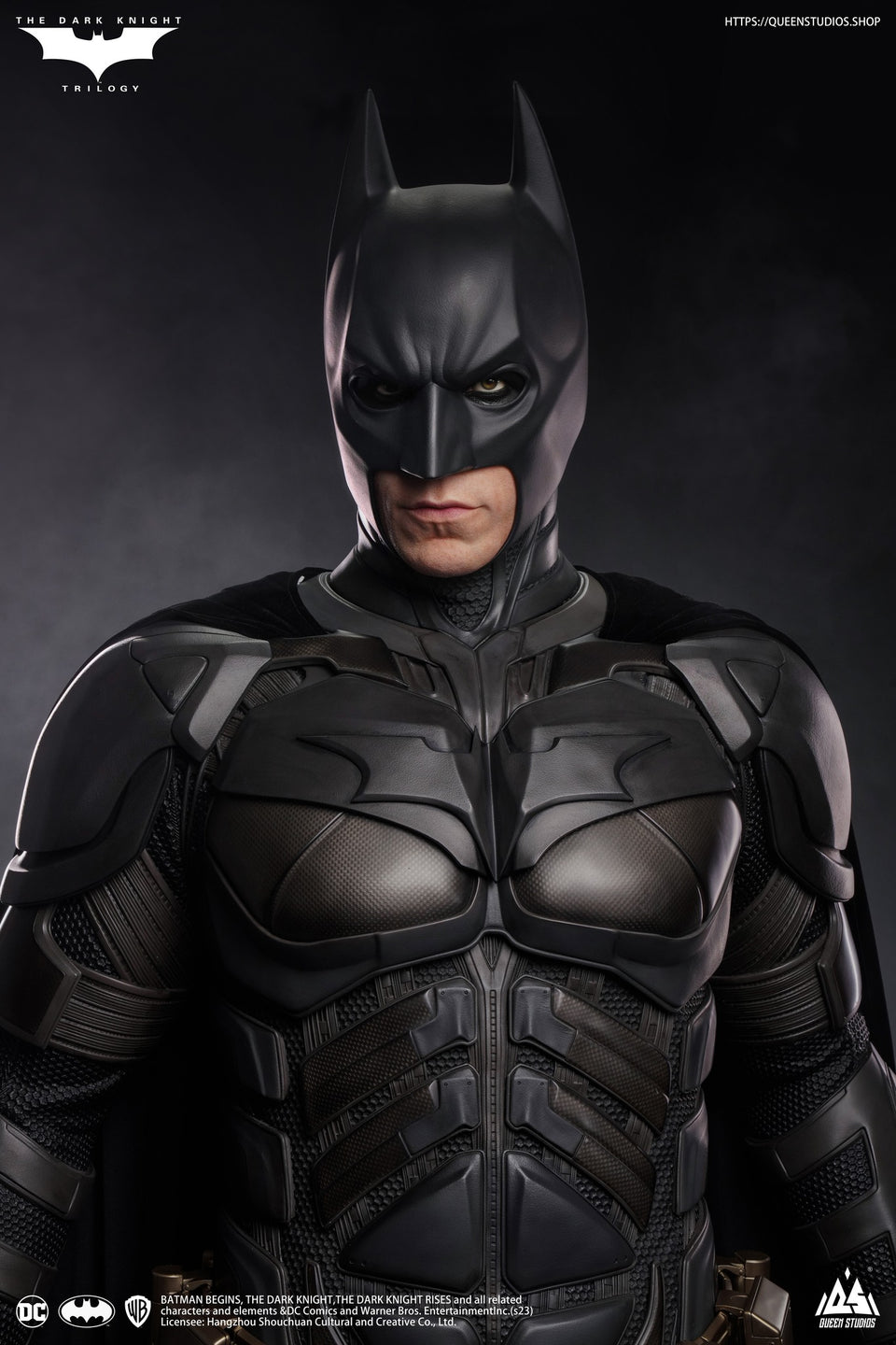 Queen Studios TDK Batman (Christian Bale + Cowl Head Sculpt) (Deluxe Edition) 1/1 Bust + Life-size Statue