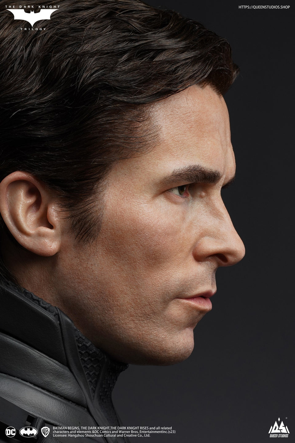 Queen Studios TDK Batman (Christian Bale + Cowl Head Sculpt) (Deluxe Edition) 1/1 Bust + Life-size Statue