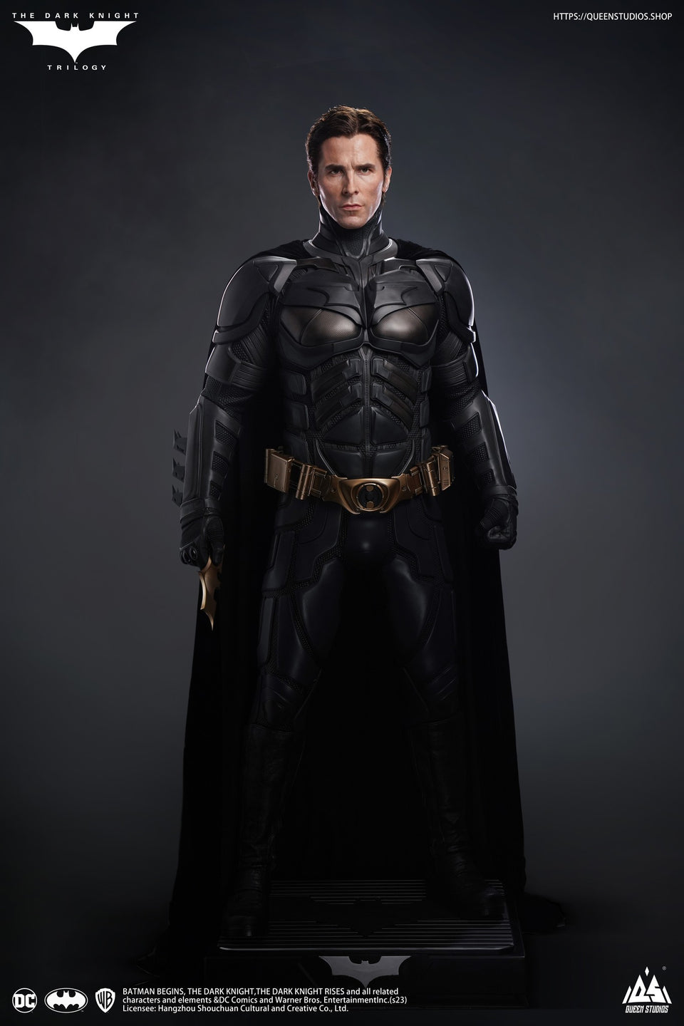 Queen Studios TDK Batman (Christian Bale + Cowl Head Sculpt) (Deluxe Edition) 1/1 Bust + Life-size Statue