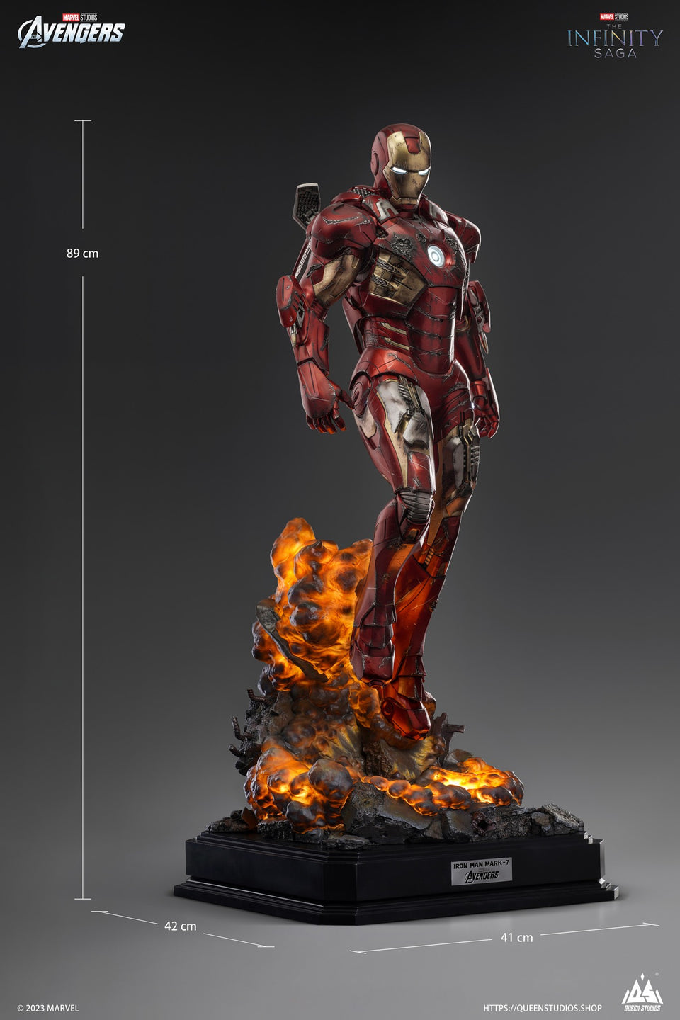 Queen Studios Iron Man Mark 7 (Battled Damaged Version) 1/3 Scale Statue