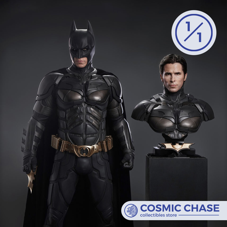 Queen Studios TDK Batman (Christian Bale + Cowl Head Sculpt) (Deluxe Edition) 1/1 Bust + Life-size Statue