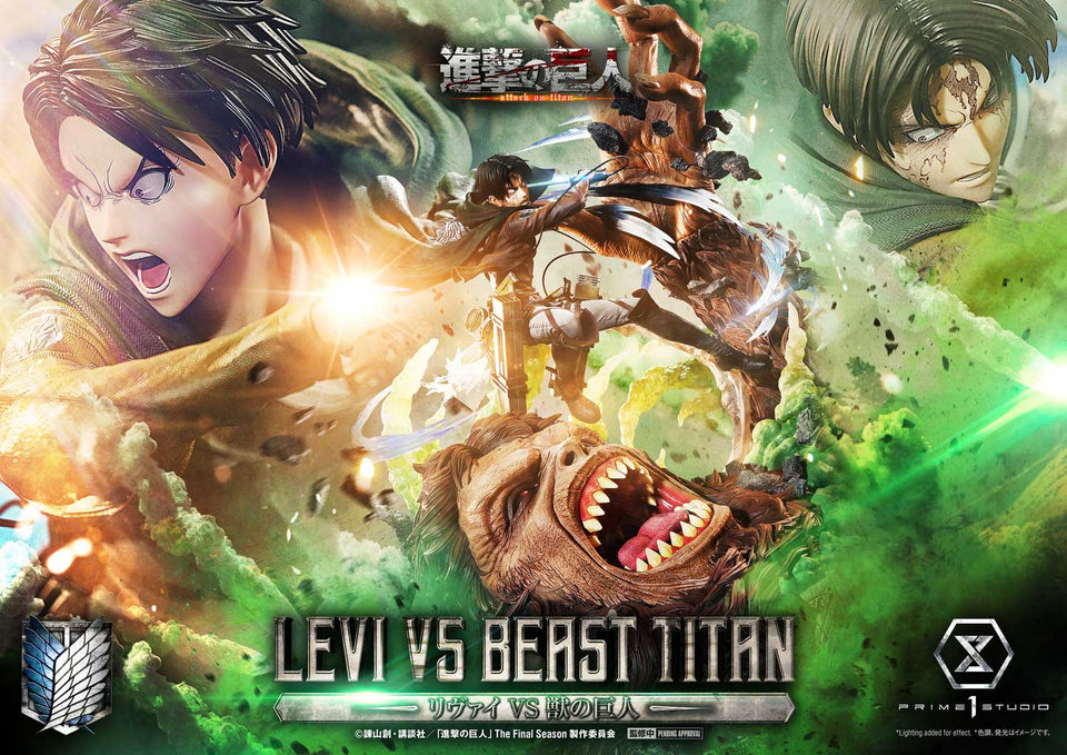 Prime 1 Studio Levi versus Beast Titan (Bonus Version)