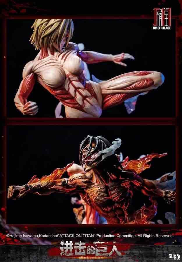 Jimei Palace Attack on Titan Eren vs Female Titan 66cm Statue