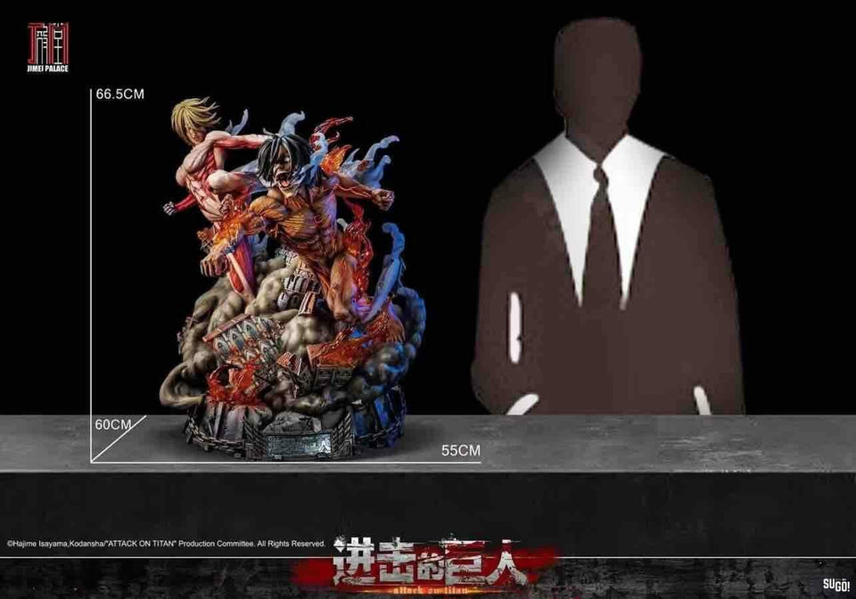 Jimei Palace Attack on Titan Eren vs Female Titan 66cm Statue