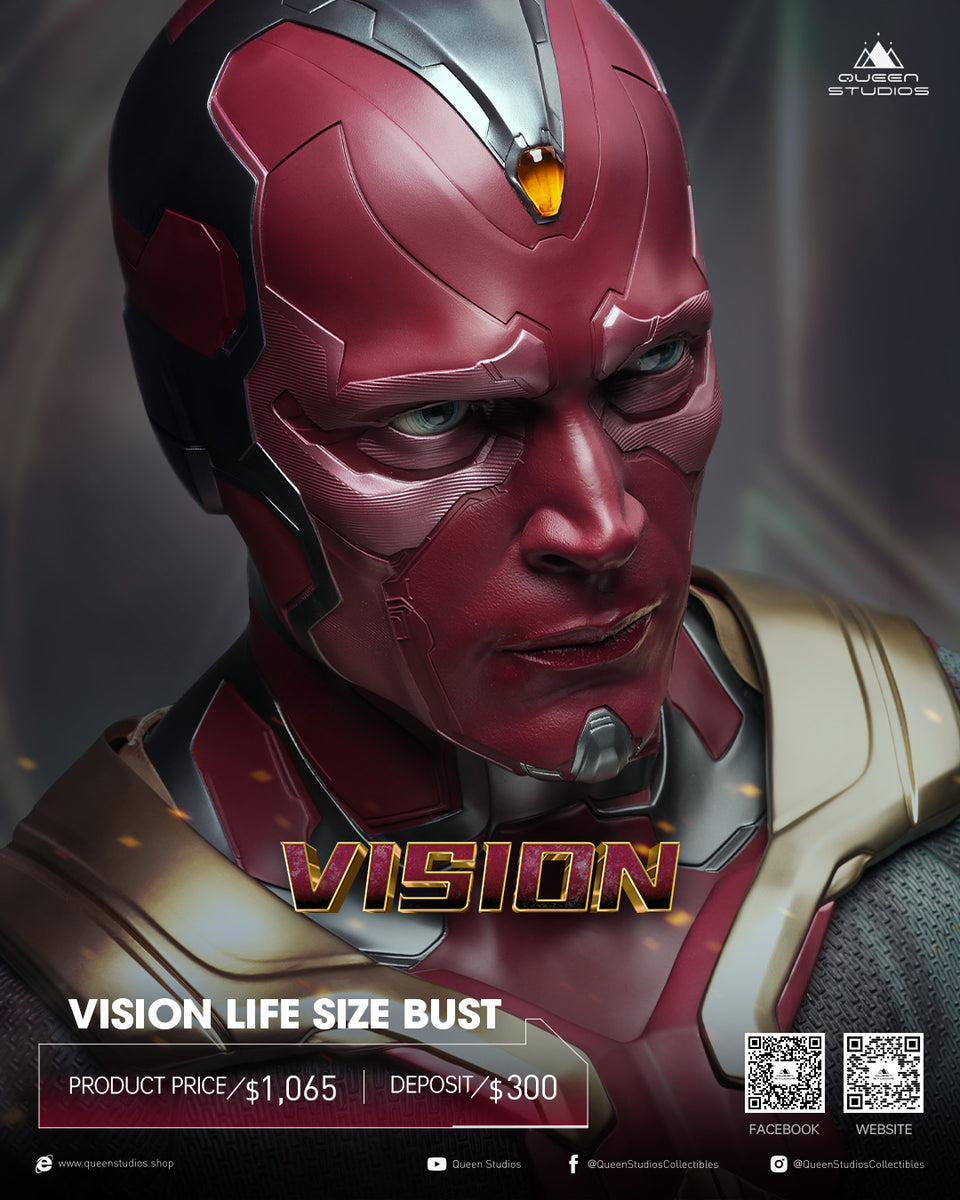 Queens Studio Vision (Avengers) 1:1 Scale Lifesize Bust