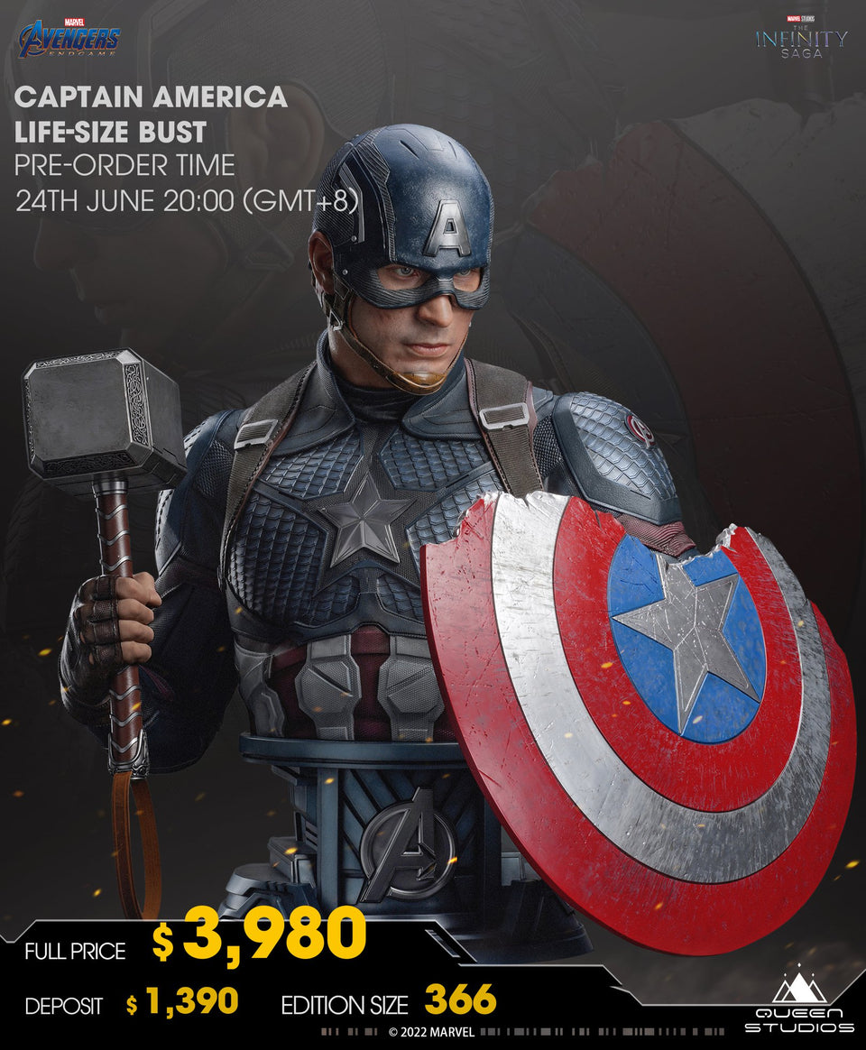 Queen Studios Captain America Life-Size (Bust) 1/1 Scale Statue