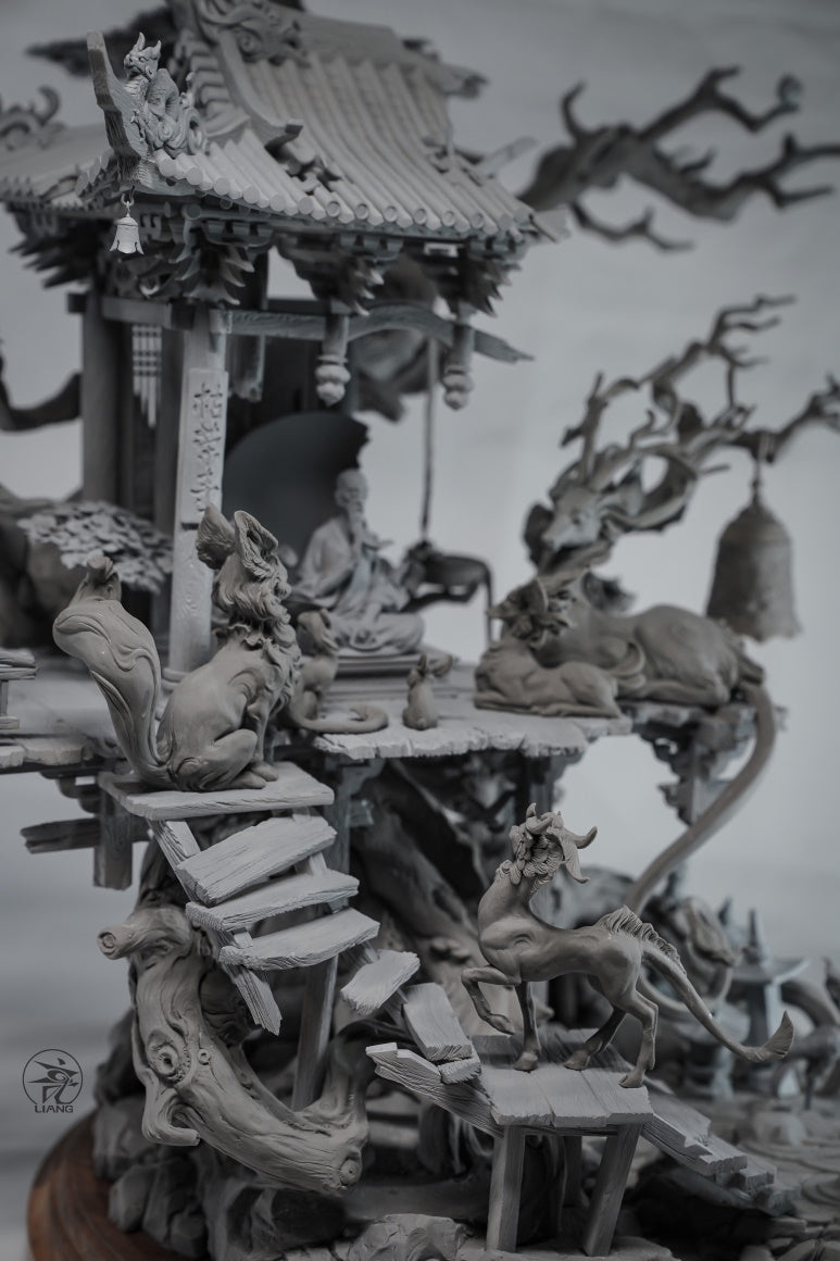 Temple - Ku Rong Si (Yuan Xing Liang Series) (Grey Kit) Statue