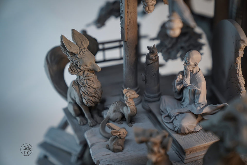 Temple - Ku Rong Si (Yuan Xing Liang Series) (Grey Kit) Statue
