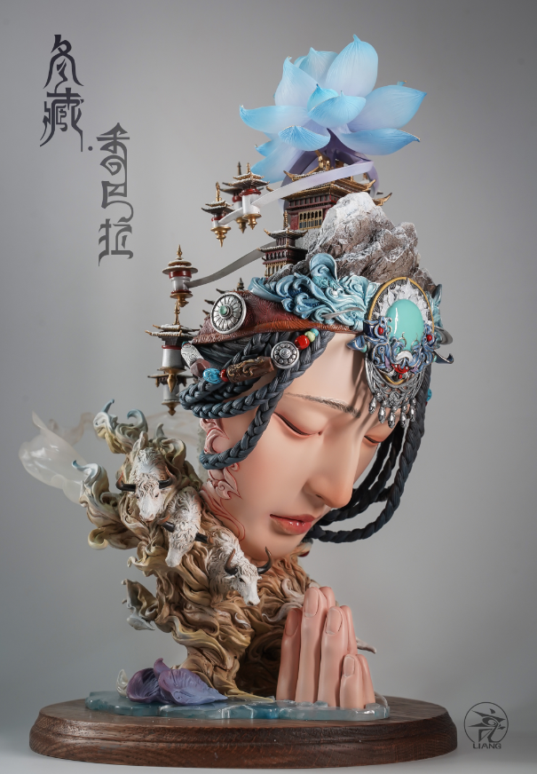 Yuan Xing Liang Winter Tiber (Painted Version) Statue
